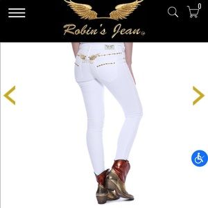 Y2K Rare!! White Robin’s Jeans Boot-Cut Sz 27.